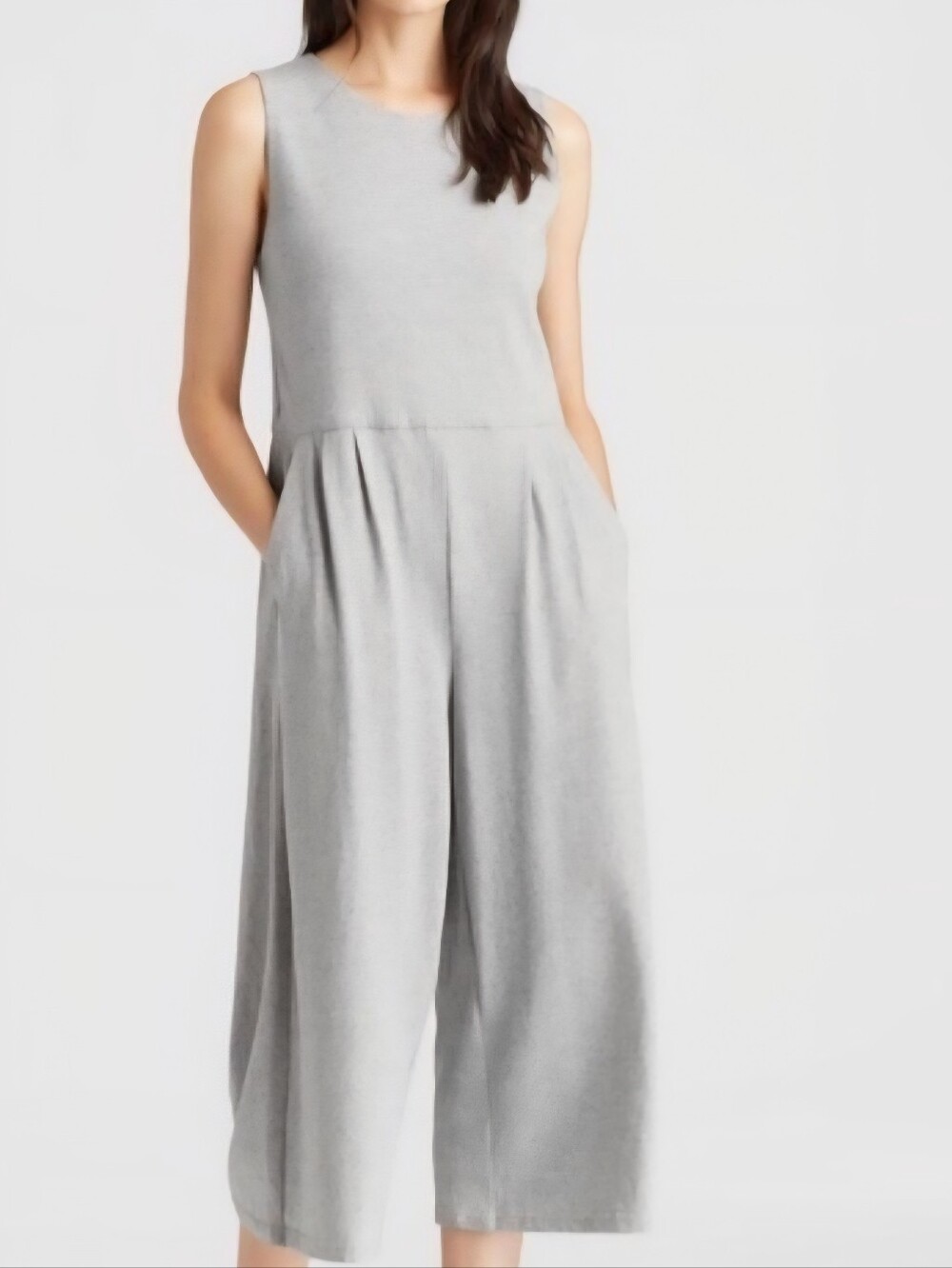 Eileen Fisher Sleeveless Gray Romper Comfortable Everyday Style Size PS